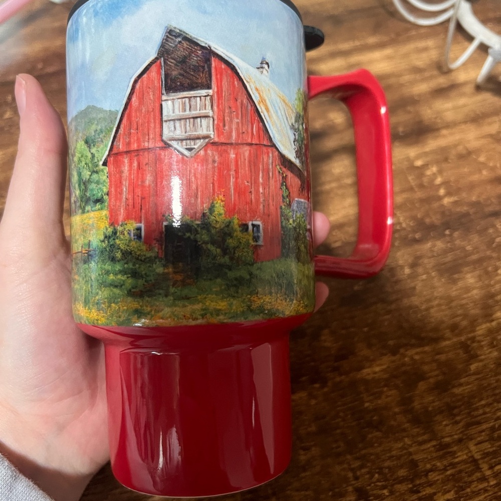 Lange Red Barn Scenic Mug
